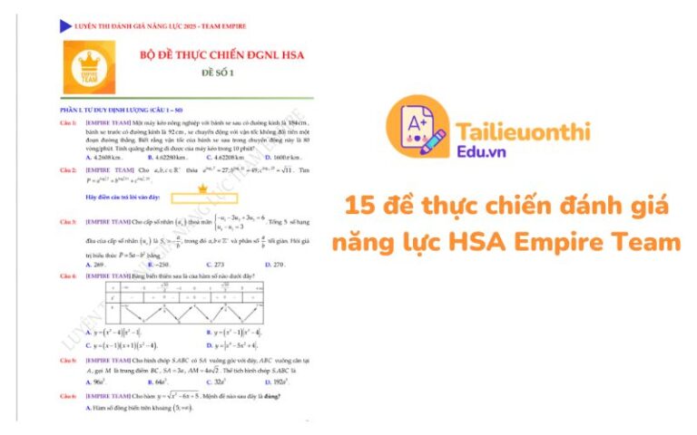 Tổng ôn HSA Phần Toán học và xử lí số liệu PDF miễn phí (Moon)