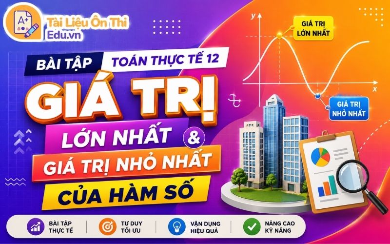 Bài tập toán thực tế 12: Giá trị lớn nhất và giá trị nhỏ nhất của hàm số