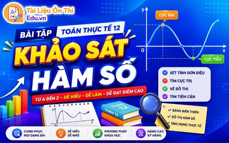 Bài tập toán thực tế 12: Khảo sát hàm số