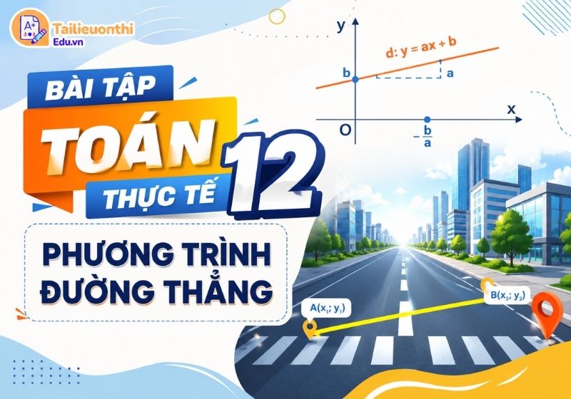Bài tập toán thực tế 12: Phương trình đường thẳng
