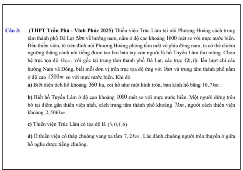 Bài tập toán thực tế 12: Phương trình mặt cầu