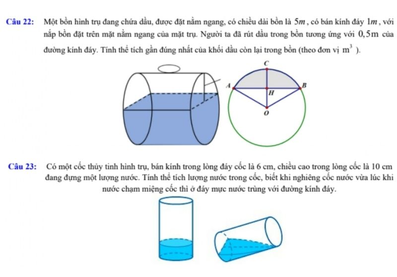 Bài tập toán thực tế 12: Ứng dụng tích phân vào tính thể tích