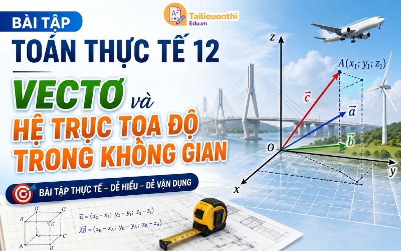 Bài tập toán thực tế 12: Vectơ và hệ trục tọa độ trong không gian