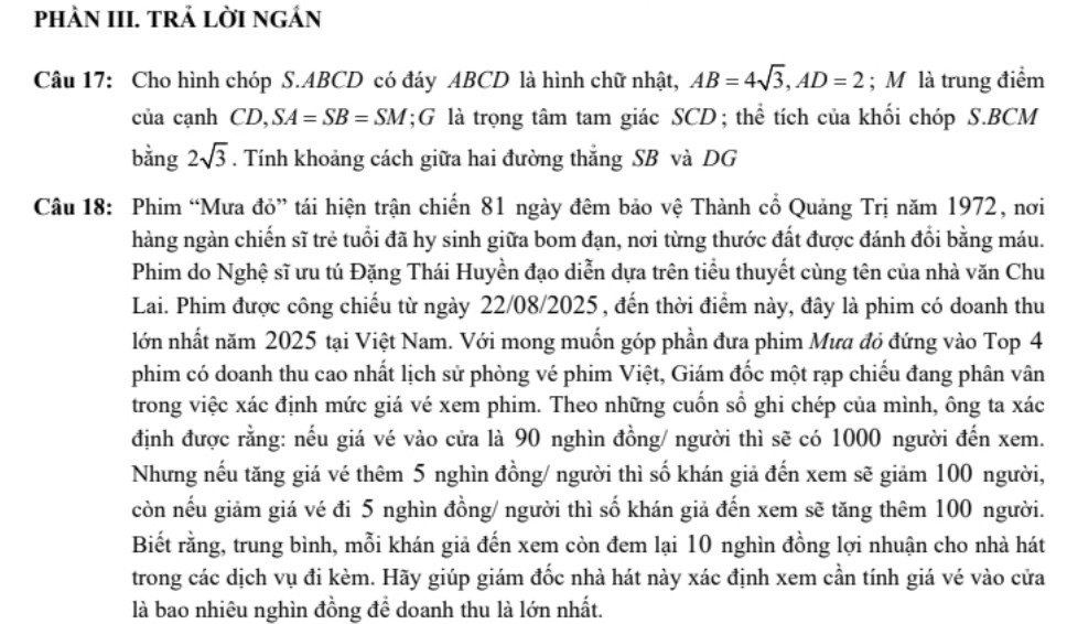 Ví dụ: Câu hỏi trả lời ngắn