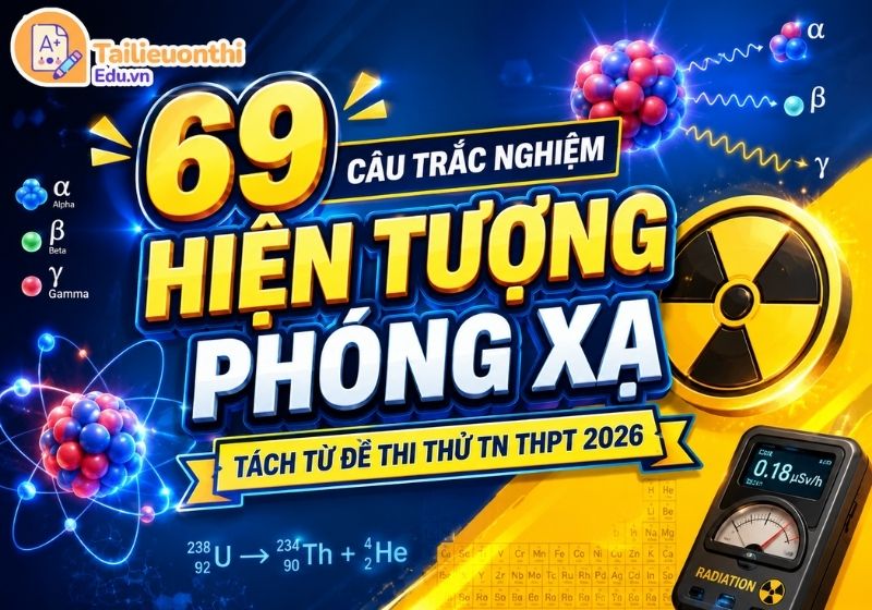 69 Câu Trắc Nghiệm Hiện Tượng Phóng Xạ - Tách Từ Đề Thi Thử TN THPT 2026