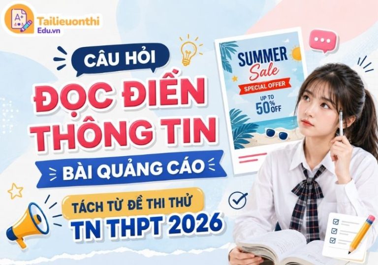 Câu Hỏi Đọc Điền Thông Tin Bài Quảng Cáo - Tách Từ Đề Thi Thử TN THPT 2026