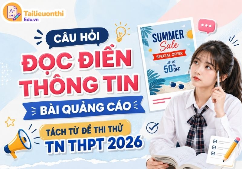 Câu Hỏi Đọc Điền Thông Tin Bài Quảng Cáo - Tách Từ Đề Thi Thử TN THPT 2026