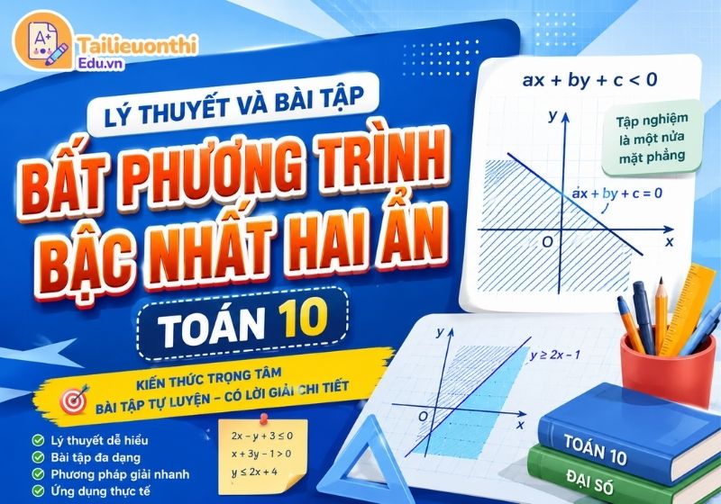 Lý thuyết và bài tập Bất phương trình bậc nhất hai ẩn Toán 10