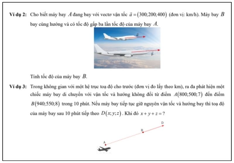 Ví dụ về Dạng 1: Toạ độ của các phép toán vectơ, toạ độ điểm