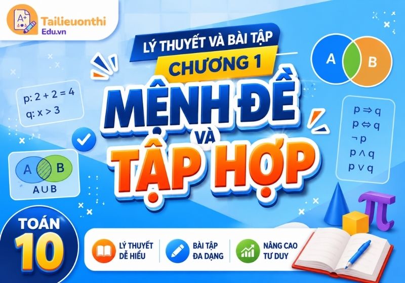 Lý thuyết và bài tập Chương 1: Mệnh đề và tập hợp Toán 10
