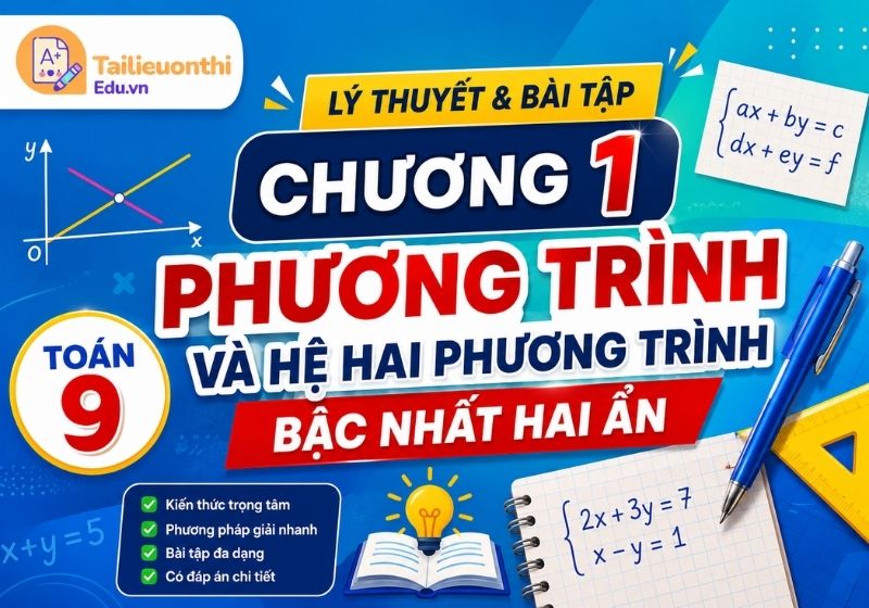 Lý thuyết và bài tập Chương 1: Phương trình và hệ hai phương trình bậc nhất hai ẩn Toán 9