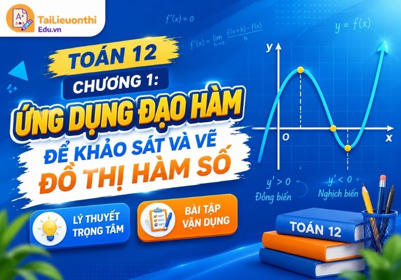 Lý thuyết và bài tập Chương 1: Ứng dụng đạo hàm để khảo sát và vẽ đồ thị hàm số Toán 12