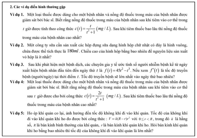 Ví dụ: Dạng 4: Toán thực tế