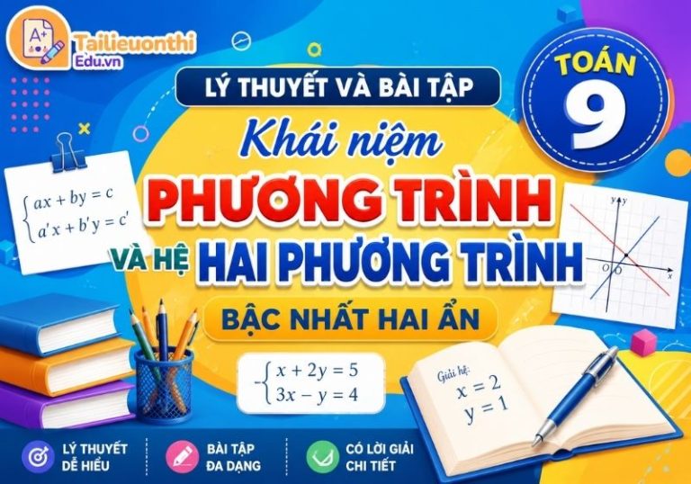 Lý thuyết và bài tập Khái niệm phương trình và hệ hai phương trình bậc nhất hai ẩn Toán 9