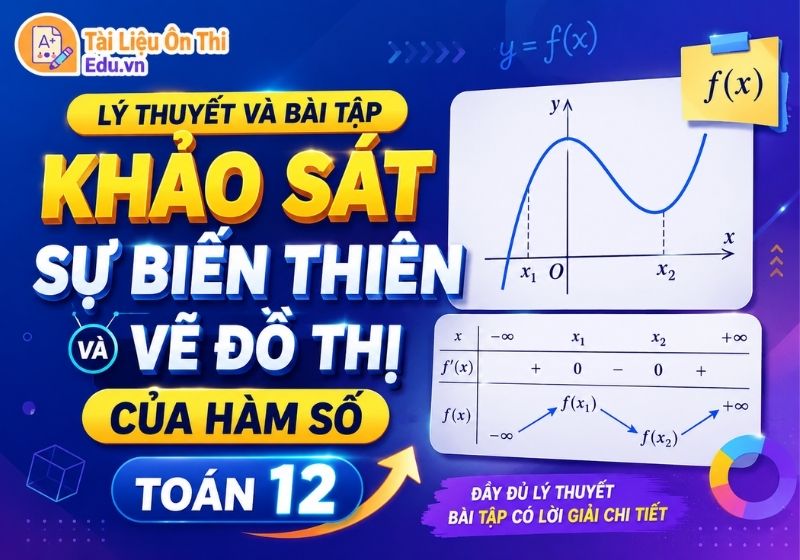 Lý thuyết và bài tập Khảo sát sự biên thiên và vẽ đồ thị của hàm số Toán 12