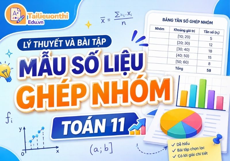 Lý thuyết và bài tập Mẫu số liệu ghép nhóm Toán 11