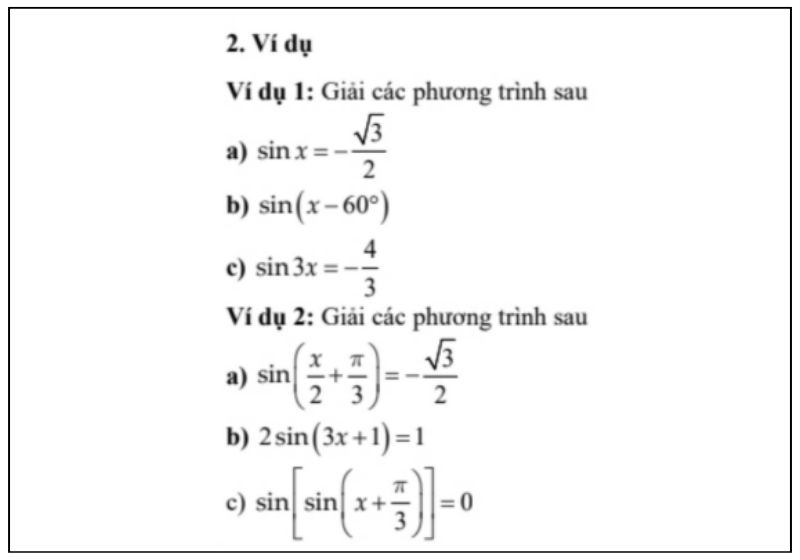 Ví dụ về Dạng 1