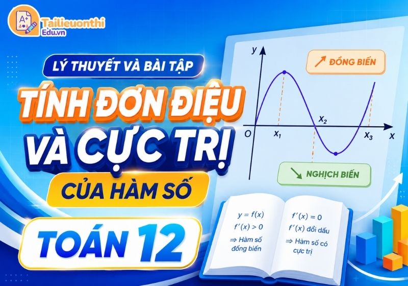 Lý thuyết và bài tập Tính đơn điệu và cực trị của hàm số Toán 12